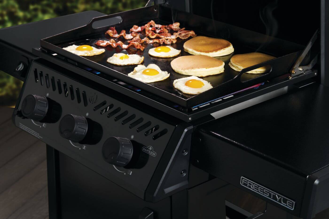 Napoleon Bbq F24DFTPK Freestyle 24 Inch Pre-Seasoned Non-Stick Griddle , Propane, Black