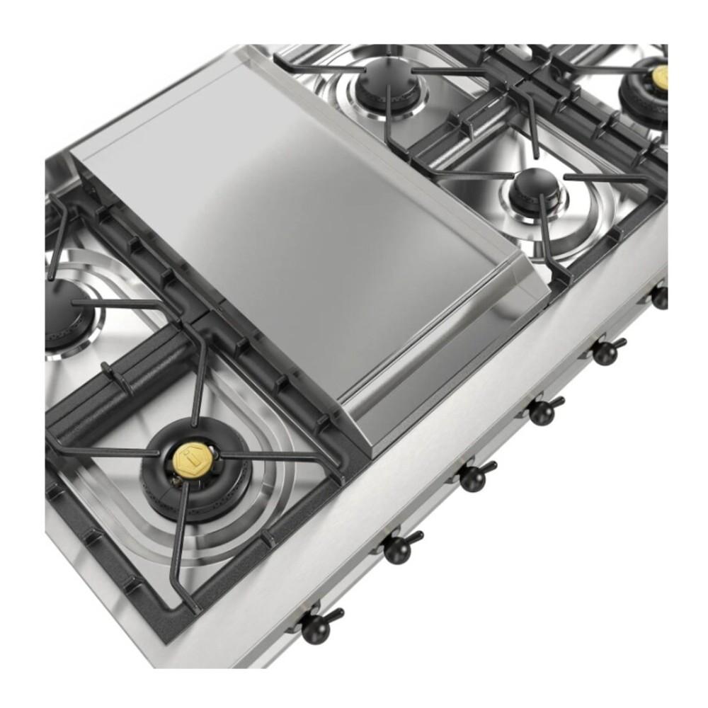Ilve UHCP48FNSSBLP Ilve Uhcp48Fnssblp Nostalgie Ii 48 Inch Built-In Gas Rangetop With Griddle, In Stainless Steel (Liquid Propane, Burnished)