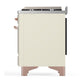Ilve UMD40FNR3AWP Ilve Umd40Fnr3Awp Majestic Iii 40 Inch Dual Fuel Range With 6 Burners And Griddle, Dual Function Burner Up To 25,000 Btu (Natural Gas, Triple Glass Door, Antique White, Copper)