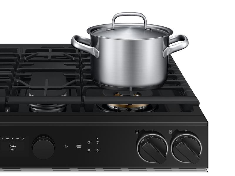 Samsung NSG6DB870012 Bespoke 6.0 Cu. Ft. Smart Slide-In Gas Range With Smart Oven Camera & Illuminated Precision Knobs In White Glass