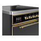 Ilve UMIB30QNR3BKG Ilve Umib30Qnr3Bkg Majestic Iii 30 Inch Induction Range With 4 Elements, 4 Cu. Ft. Oven Capacity (Solid Door, Glossy Black, Brass)