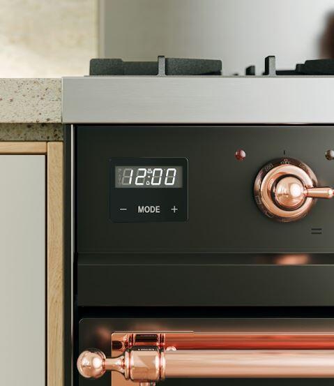 Ilve UPI366QNMPBUG Nostalgie Ii 36 Inch Electric Freestanding Range In Burgundy With Brass Trim