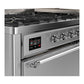 Ilve UM60FQNR3SSCLP Ilve Um60Fqnr3Ssclp Majestic Iii 60 Inch Dual Fuel Range With 9 Burners And Griddle, Dual Function Burner Up To 25,000 Btu (Liquid Propane, Solid Door, Stainless Steel, Chrome)