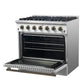 Forno FFSGS624436WHT Forno Galiano 36-Inch Freestanding Gas Range In White With Antique Brass Design, 6 Burners, 83,000 Btu, 5.36 Cu.Ft. Convection Oven