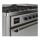Ilve UM60FQNR3SSBLP Ilve Um60Fqnr3Ssblp Majestic Iii 60 Inch Dual Fuel Range With 9 Burners And Griddle, Dual Function Burner Up To 25,000 Btu (Liquid Propane, Solid Door, Stainless Steel, Burnished)