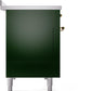 Ilve UPI486NMPEGG Nostalgie Ii 48 Inch Electric Freestanding Range In Emerald Green With Brass Trim