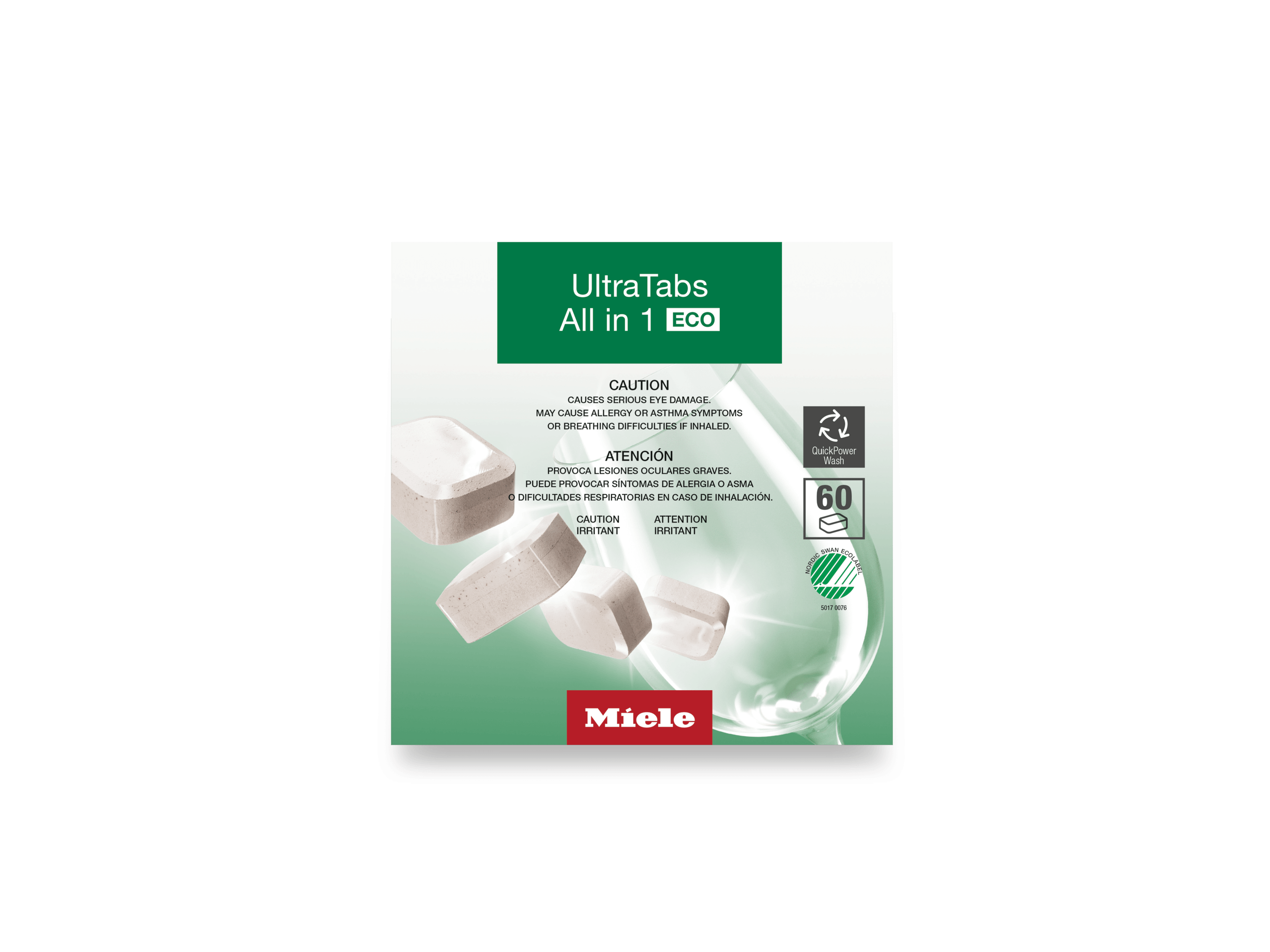 Miele GSCL0602TE Ultratabs All In 1 Eco, 60 Tabs - For Best Cleaning Results, Certified With Nordic Swan Ecolabel.