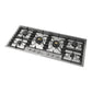 Ilve UHCPT125SSLP Ilve Uhcpt125Sslp Professional Plus Ii 48 Inch Built-In Gas Cooktop With Total Black Brass Burners, In Stainless Steel (6 Sealed Burners, Liquid Propane)