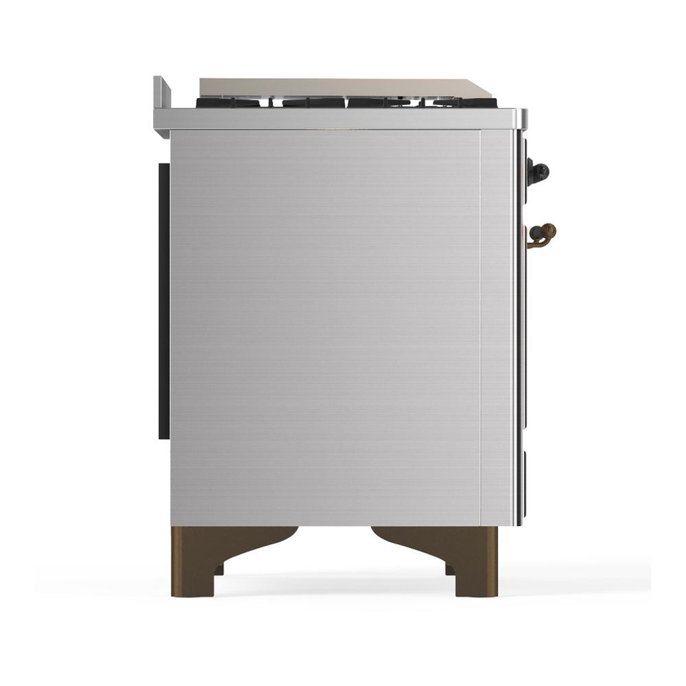 Ilve UMD40FNR3SSBLP Ilve Umd40Fnr3Ssblp Majestic Iii 40 Inch Dual Fuel Range With 6 Burners And Griddle, Dual Function Burner Up To 25,000 Btu (Liquid Propane, Triple Glass Door, Stainless Steel, Burnished)