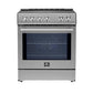 Forno FFSIN098230 Forno Leonardo Espresso 30-Inch Slide-In Stainless Steel Induction Range, Convection Oven, 5 Cooking Zones