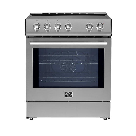 Forno FFSIN098230 Forno Leonardo Espresso 30-Inch Slide-In Stainless Steel Induction Range, Convection Oven, 5 Cooking Zones