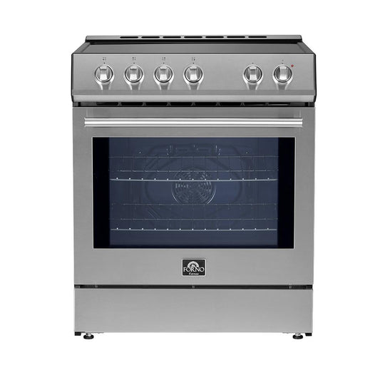 Forno FFSIN098230 Forno Leonardo Espresso 30-Inch Slide-In Stainless Steel Induction Range, Convection Oven, 5 Cooking Zones