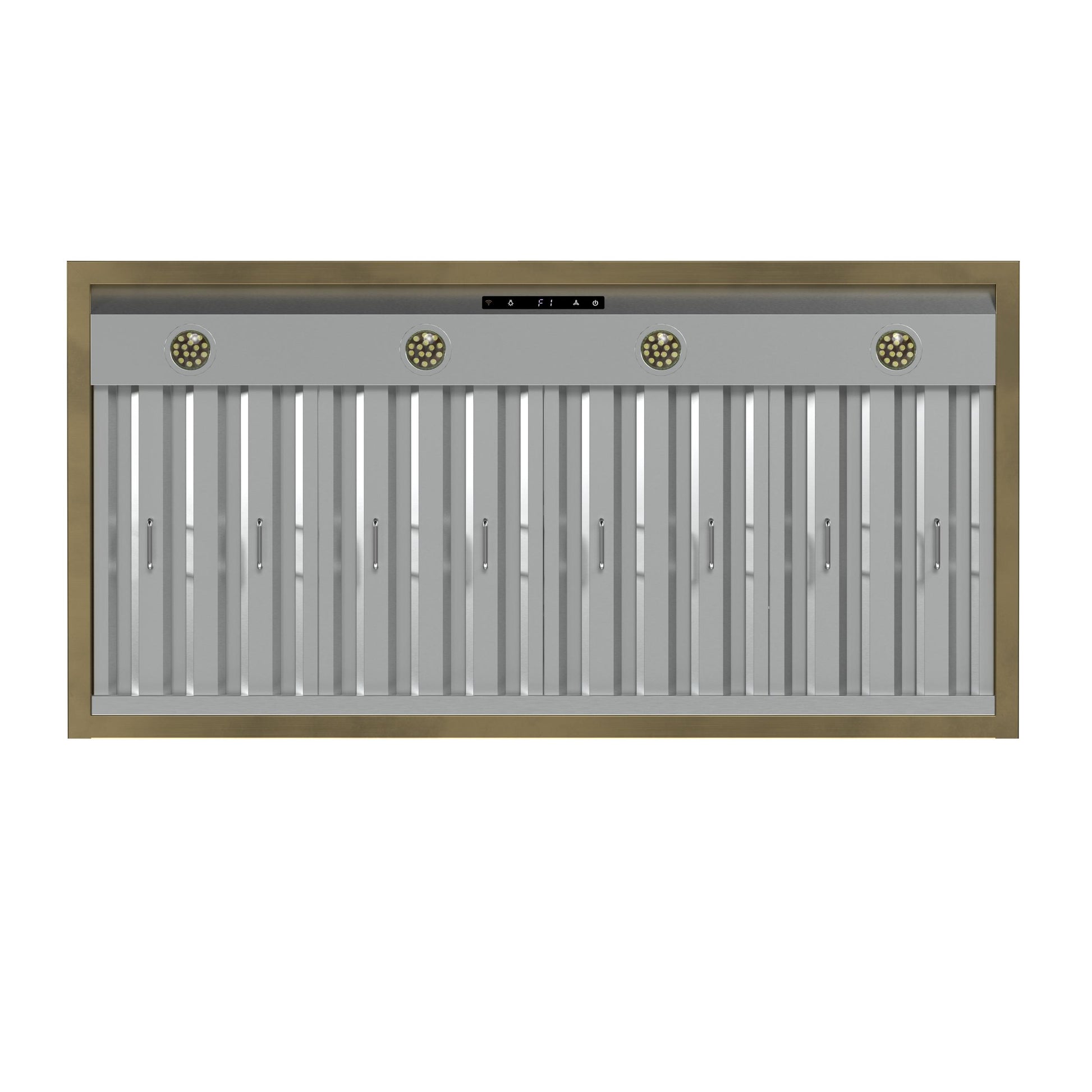 Forno FRHWM507848BLK Forno Vittorio 48-Inch Wall Mount Range Hood, Black With Antique Brass Trim, 424 Cfm Airflow, Dishwasher-Safe Baffle Filters, Remote Control, 3-Speed Fan, Bright Led Lighting.