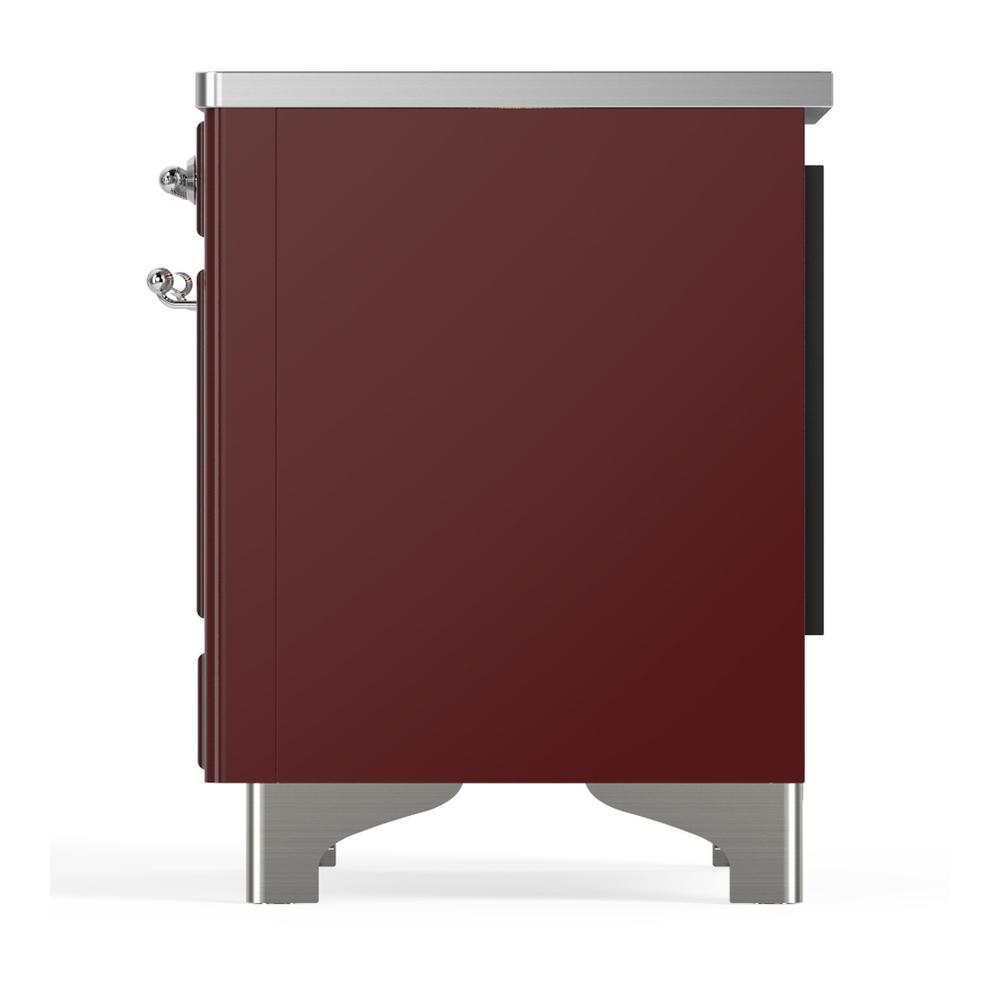 Ilve UMIB36NR3BUC Ilve Umib36Nr3Buc Majestic Iii 36 Inch Induction Range With 6 Elements, 3.5 Cu. Ft. Total Oven Capacity (Triple Glass Door, Burgundy, Chrome)