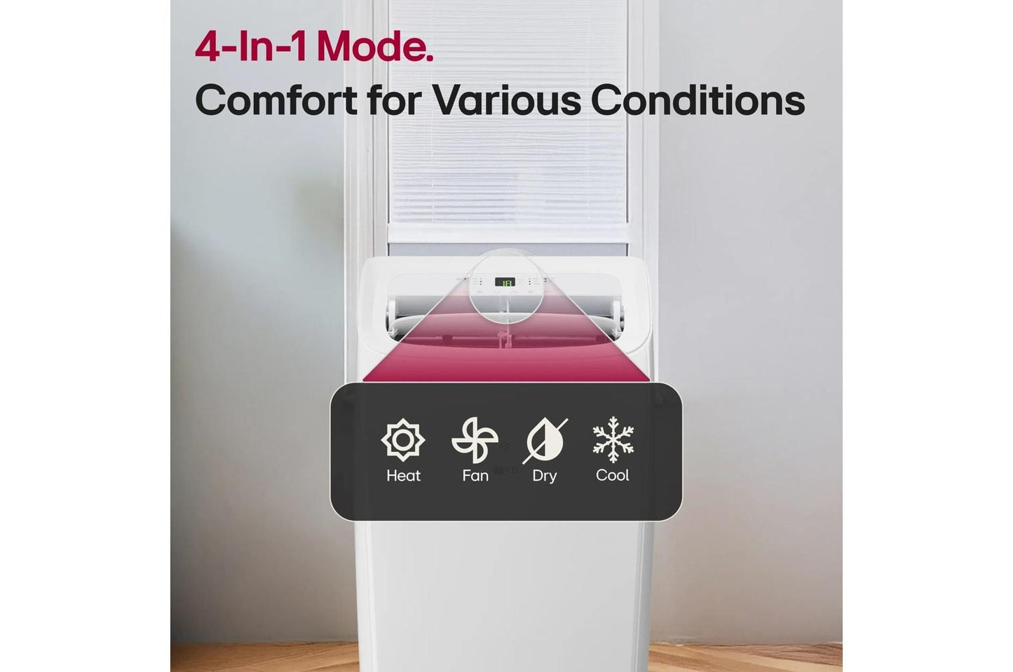 Lg LP1025WHSM 10,200 Btu (Sacc) / 14,000 Btu (Ashrae) Portable Air Conditioner With Heat, 450 Sq. Ft