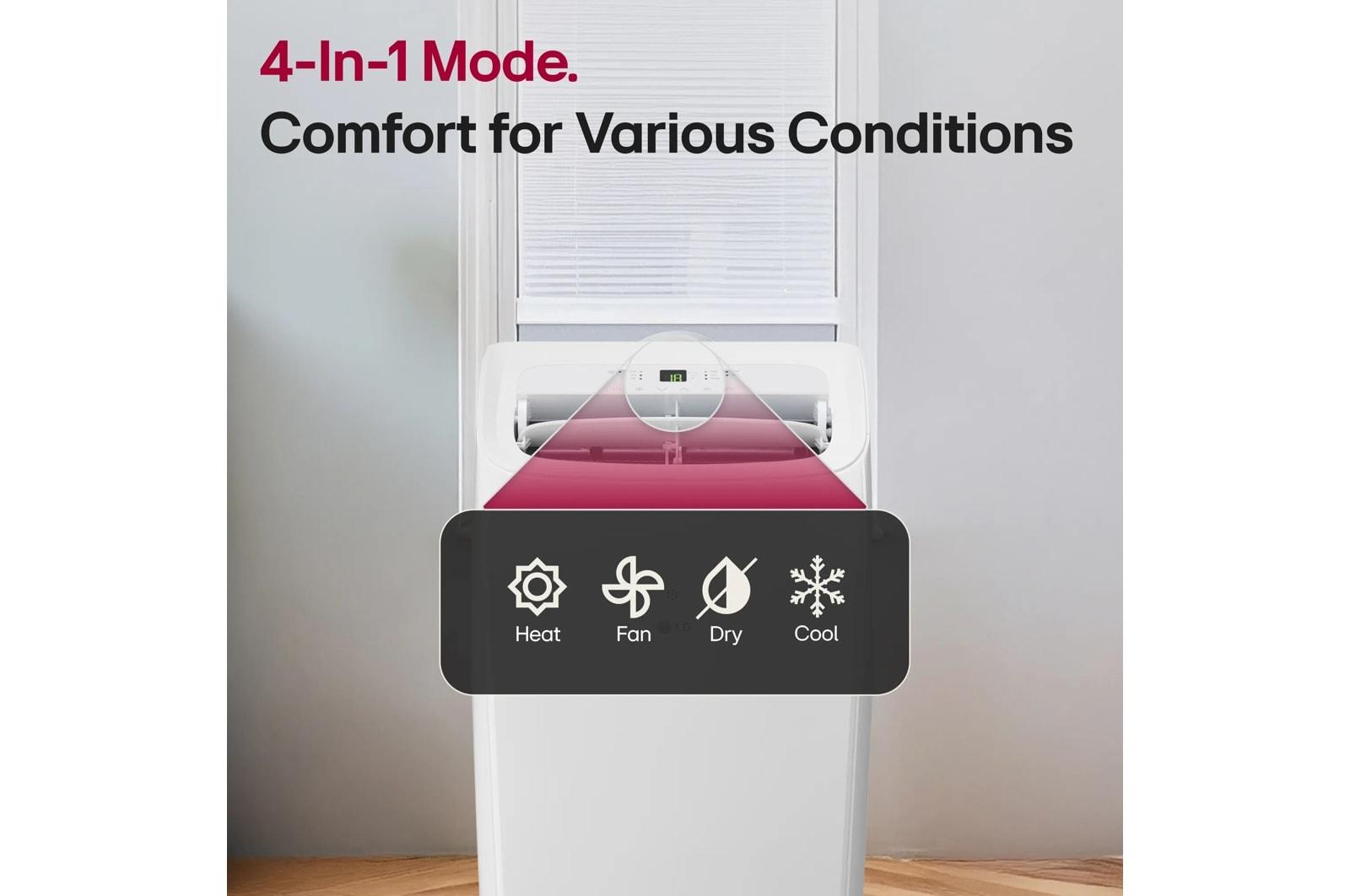 Lg LP1025WHSM 10,200 Btu (Sacc) / 14,000 Btu (Ashrae) Portable Air Conditioner With Heat, 450 Sq. Ft