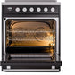 Ilve UPI304WMPBK Professional Plus Ii 30 Inch Electric Freestanding Range In Glossy Black With Trim