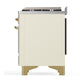 Ilve UMD40FNR3AWG Ilve Umd40Fnr3Awg Majestic Iii 40 Inch Dual Fuel Range With 6 Burners And Griddle, Dual Function Burner Up To 25,000 Btu (Natural Gas, Triple Glass Door, Antique White, Brass)
