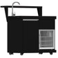 Forno FODKT2582BLK Forno All Aperto 62,600 Btu Bbq, 3 Stainless Steel Burners, Infrared Burners, Sink Module, Black Sintered Stone Countertops, Bar And Beverage Center