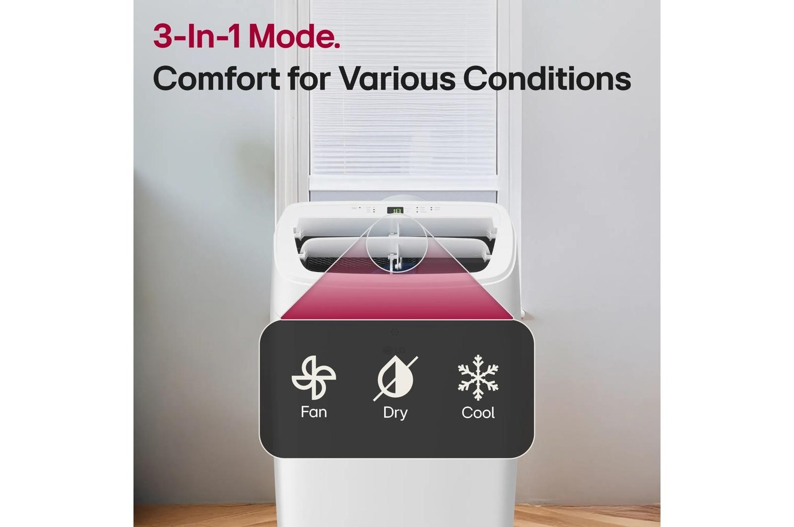 Lg LP0725WSSM 7,300 Btu (Sacc) / 11,000 Btu (Ashrae) Portable Air Conditioner, 300 Sq. Ft