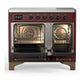 Ilve UMDIB40QNR3BUB Ilve Umdib40Qnr3Bub Majestic Iii 40 Inch Induction Range With 6 Elements, 3.82 Cu. Ft. Total Oven Capacity (Solid Door, Burgundy, Burnished)