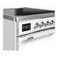 Ilve UMIB30QNR3WHC Ilve Umib30Qnr3Whc Majestic Iii 30 Inch Induction Range With 4 Elements, 4 Cu. Ft. Oven Capacity (Solid Door, White, Chrome)