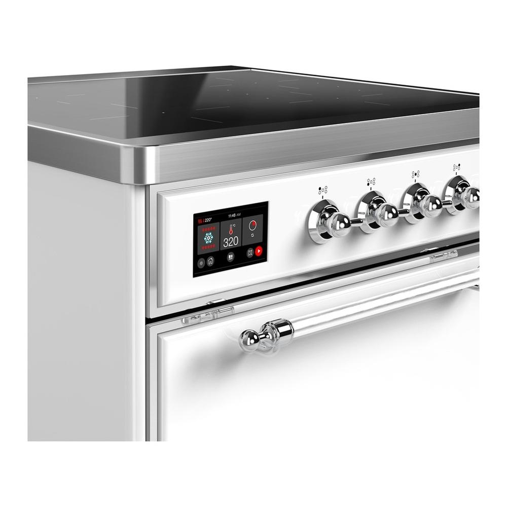 Ilve UMIB30QNR3WHC Ilve Umib30Qnr3Whc Majestic Iii 30 Inch Induction Range With 4 Elements, 4 Cu. Ft. Oven Capacity (Solid Door, White, Chrome)
