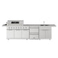 Thor Kitchen TBG573P 10 Ft. Outdoor Kitchen Island With Gas Grill & Side Burner, Sink & Drawer 77,000 Btu - Stainless Steel