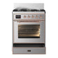 Ilve UM30NR3SSPLP Ilve Um30Nr3Ssplp Majestic Iii 30 Inch Dual Fuel Range With 5 Black Brass Burners, Dual Function Burner Up To 25,000 Btu (Liquid Propane, Triple Glass Door, Stainless Steel, Copper)