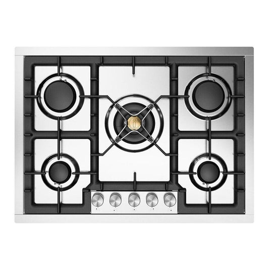 Ilve UHCPT75SS Ilve Uhcpt75Ss Professional Plus Ii 30 Inch Built-In Gas Cooktop With 5 Burners, In Stainless Steel (Natural Gas)