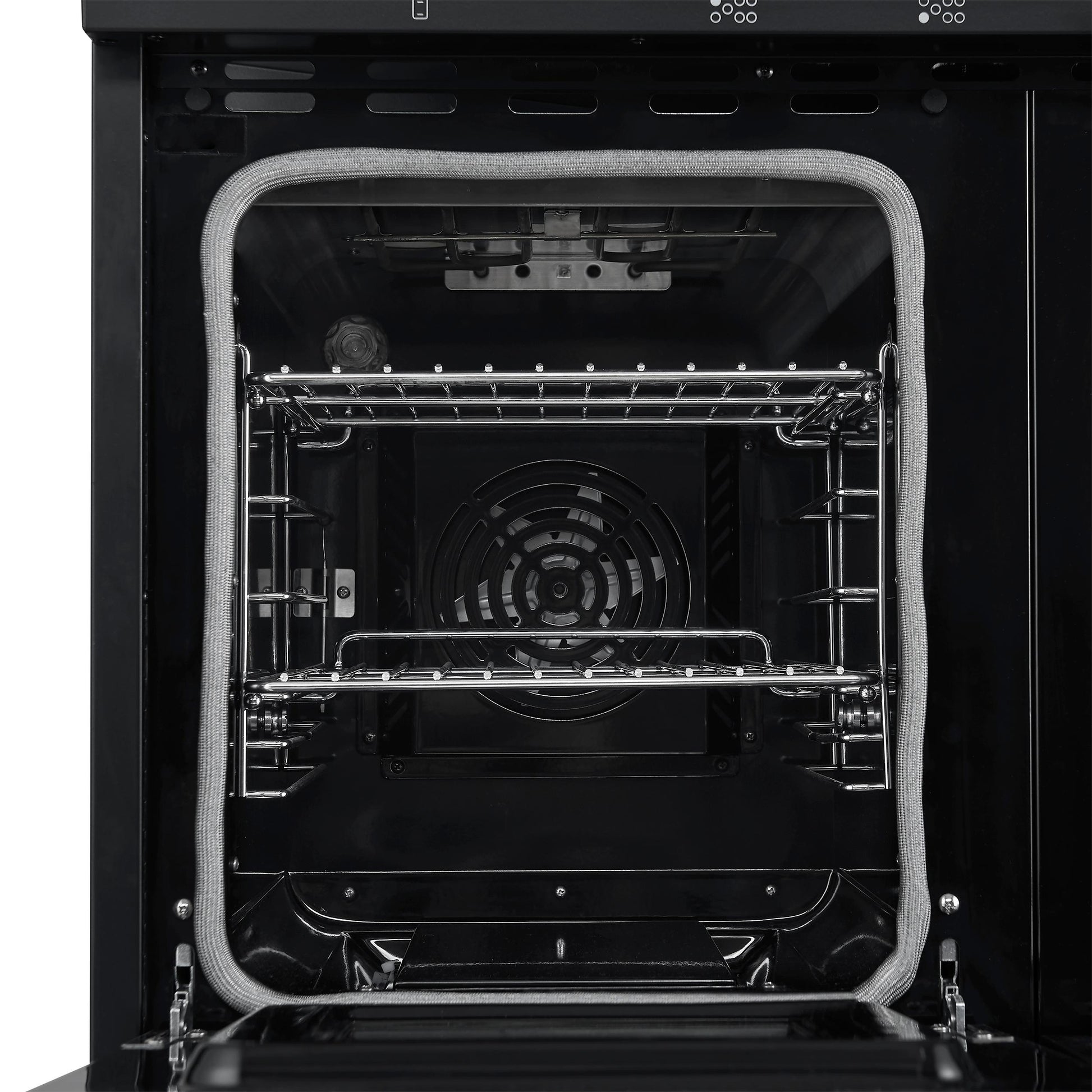 Forno FFSEL601148BLK Forno Paolo 48 Inch Freestanding Electric Range In Black With Antique Brass, 6.7 Cu.Ft, True Convection Oven, Energy Efficient