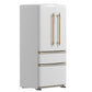 Forno FFFFD179133WHT Forno Luigi 33-Inch French Door Refrigerator, 18 Cu.Ft, White Finish, Antique Brass Handles, Energy Star Certified