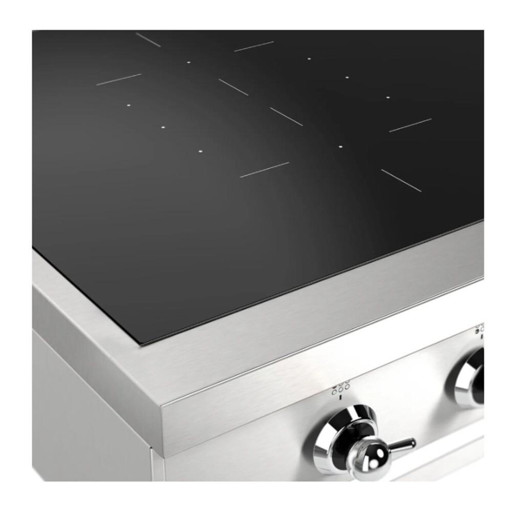 Ilve UHCPI486NSSC Ilve Uhcpi486Nssc Nostalgie Ii 48 Inch Built-In Induction Rangetop With 6 Elements, Stainless Steel (Chrome)