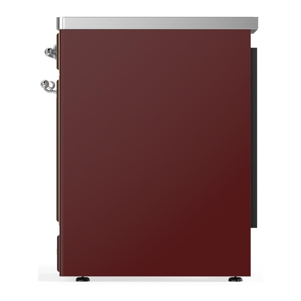 Ilve UMIB30QNR3BUC Ilve Umib30Qnr3Buc Majestic Iii 30 Inch Induction Range With 4 Elements, 4 Cu. Ft. Oven Capacity (Solid Door, Burgundy, Chrome)