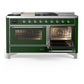 Ilve UM60FSNR3EGC Ilve Um60Fsnr3Egc Majestic Iii 60 Inch Dual Fuel Range With 7 Burners, Griddle And French Top, Dual Function Burner With Up To 25,000 Btu (Natural Gas, Triple Glass Door, Emerald Green, Chrome)