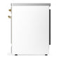 Ilve UMIB30QNR3WHG Ilve Umib30Qnr3Whg Majestic Iii 30 Inch Induction Range With 4 Elements, 4 Cu. Ft. Oven Capacity (Solid Door, White, Brass)
