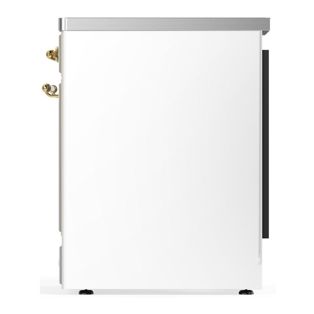 Ilve UMIB30QNR3WHG Ilve Umib30Qnr3Whg Majestic Iii 30 Inch Induction Range With 4 Elements, 4 Cu. Ft. Oven Capacity (Solid Door, White, Brass)