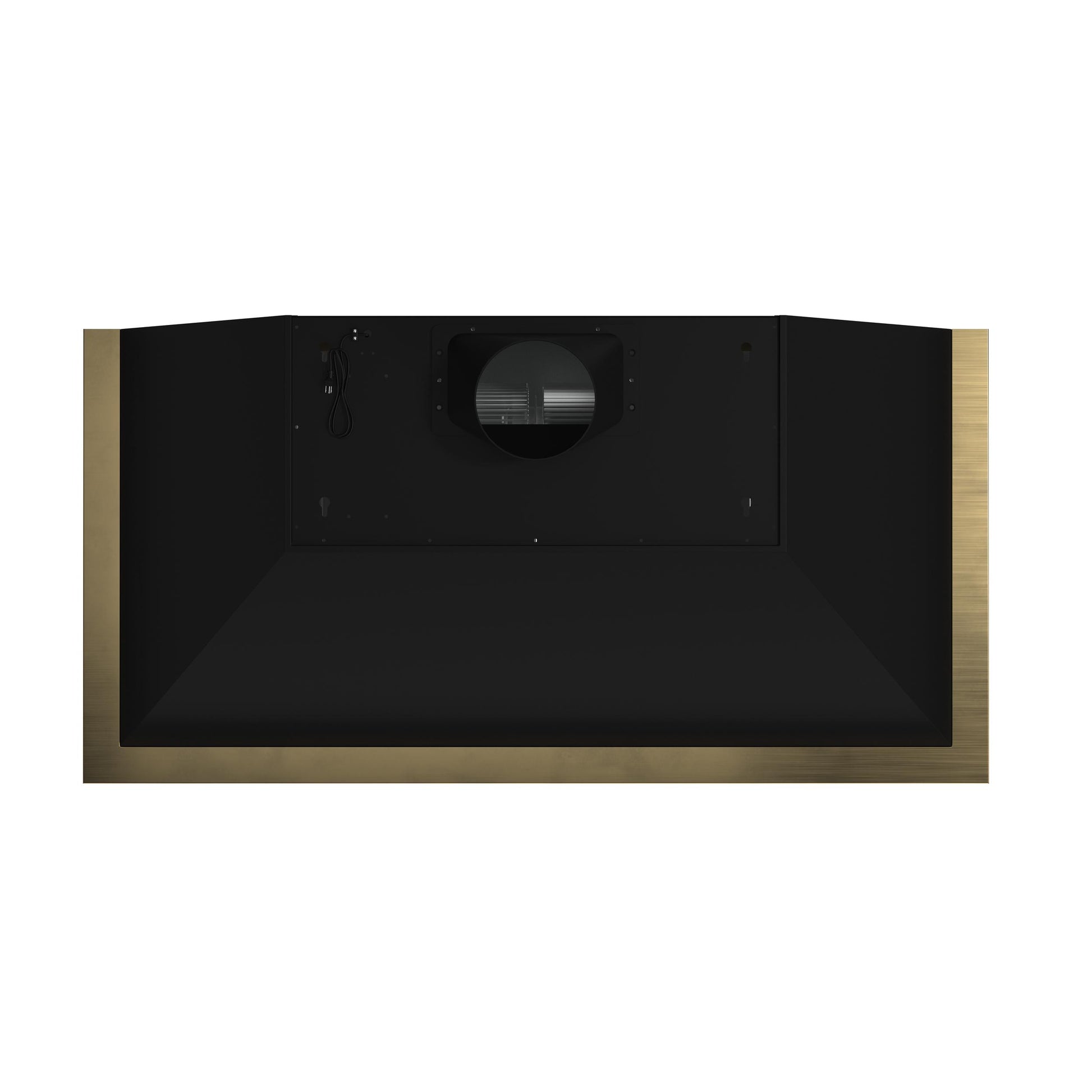 Forno FRHWM507848BLK Forno Vittorio 48-Inch Wall Mount Range Hood, Black With Antique Brass Trim, 424 Cfm Airflow, Dishwasher-Safe Baffle Filters, Remote Control, 3-Speed Fan, Bright Led Lighting.
