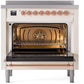 Ilve UPI366NMPAWP Nostalgie Ii 36 Inch Electric Freestanding Range In Antique White With Copper Trim