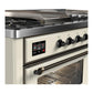 Ilve UM60FSNR3AWB Ilve Um60Fsnr3Awb Majestic Iii 60 Inch Dual Fuel Range With 7 Burners, Griddle And French Top, Dual Function Burner With Up To 25,000 Btu (Natural Gas, Triple Glass Door, Antique White, Burnished)