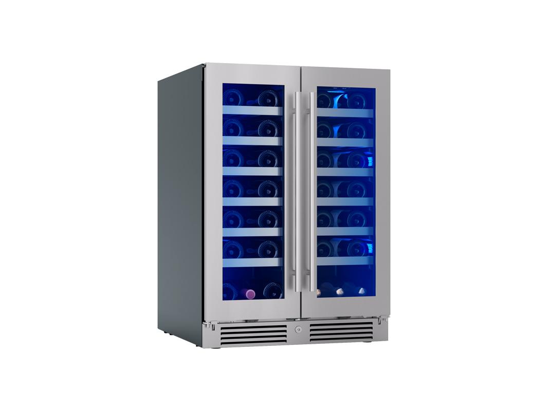 Zephyr PRW24C32CG 24" French Door Dual Zone Wine Cooler