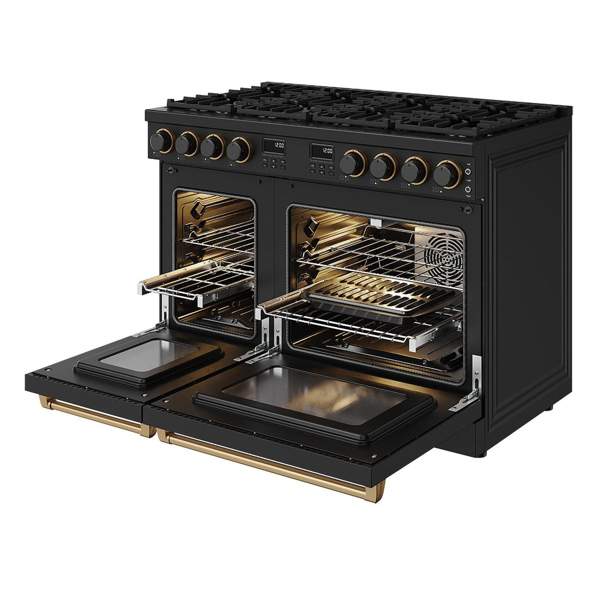 Thor Kitchen ARG48BLPBRZ 48 Inch Contemporary Professional Liquid Propane Range In Liquid Propane Black/Bronze