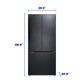 Element Appliance ERFD19CGCB Element 18.4 Cu. Ft. French Door Refrigerator - Black