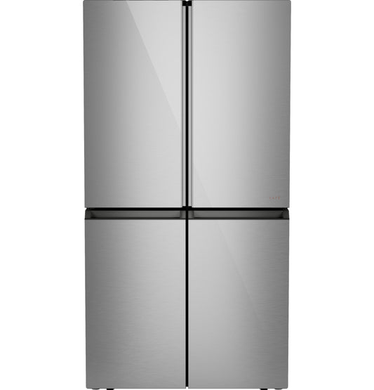 Cafe CHE23DM5WS5 Café™ Energy Star® 22.9 Cu. Ft. Smart Counter-Depth Quad-Door Refrigerator In Platinum Glass With Dual-Dispense Autofill Pitcher