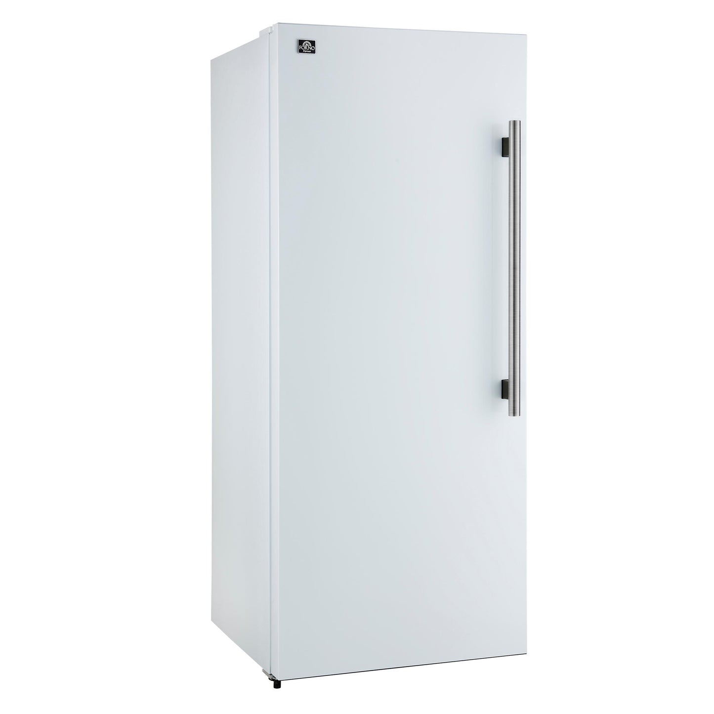 Forno FFFFD172228WHTLS Forno Maderno 28-Inch Convertible Upright Freezer/Refrigerator In White With Antique Brass Handle, 13.6 Cu.Ft., Left Swing