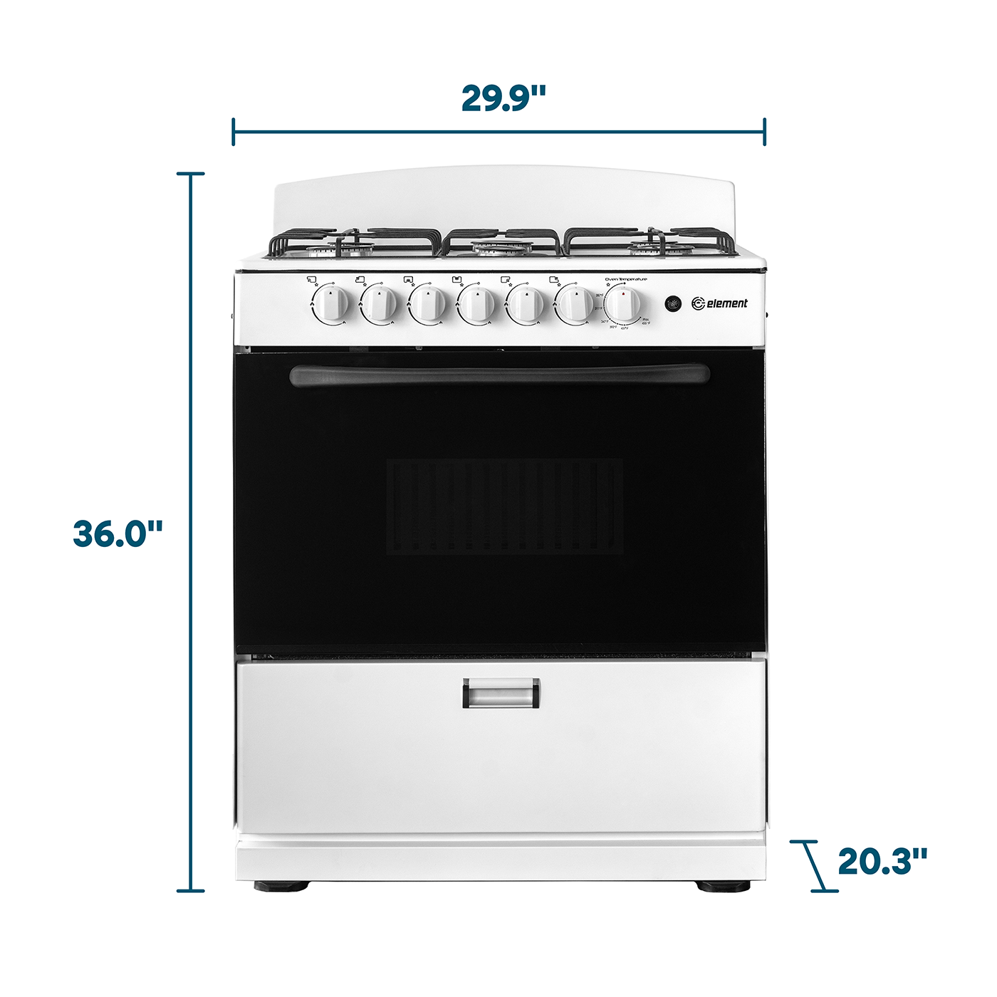 Element Appliance EEGR3A6MCCW Element Electronics 4.0 Cu. Ft. 30", 6-Burner Gas Range (Eegr3A6Mccw)