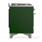 Ilve UM36FNR3EGC Ilve Um36Fnr3Egc Majestic Iii 36 Inch Dual Fuel Range With 6 Black Brass Burners And Griddle, Dual Function Burner Up To 25,000 Btu (Triple Glass Door, Emerald Green, Chrome, Natural Gas)