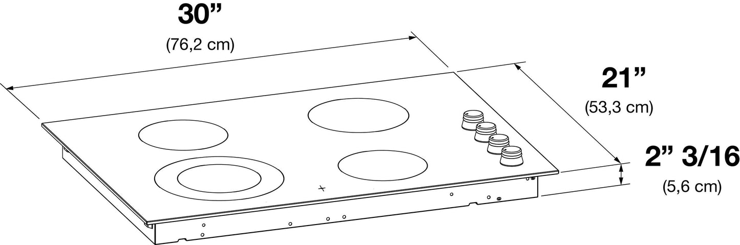 Fulgor Milano F3RK30S2 30" Radiant Cooktop With Knobs