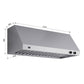 Forno FRHWM500948 Forno Biagio 48-Inch Wall Mounted Range Hood, Stainless Steel, Heavy Duty