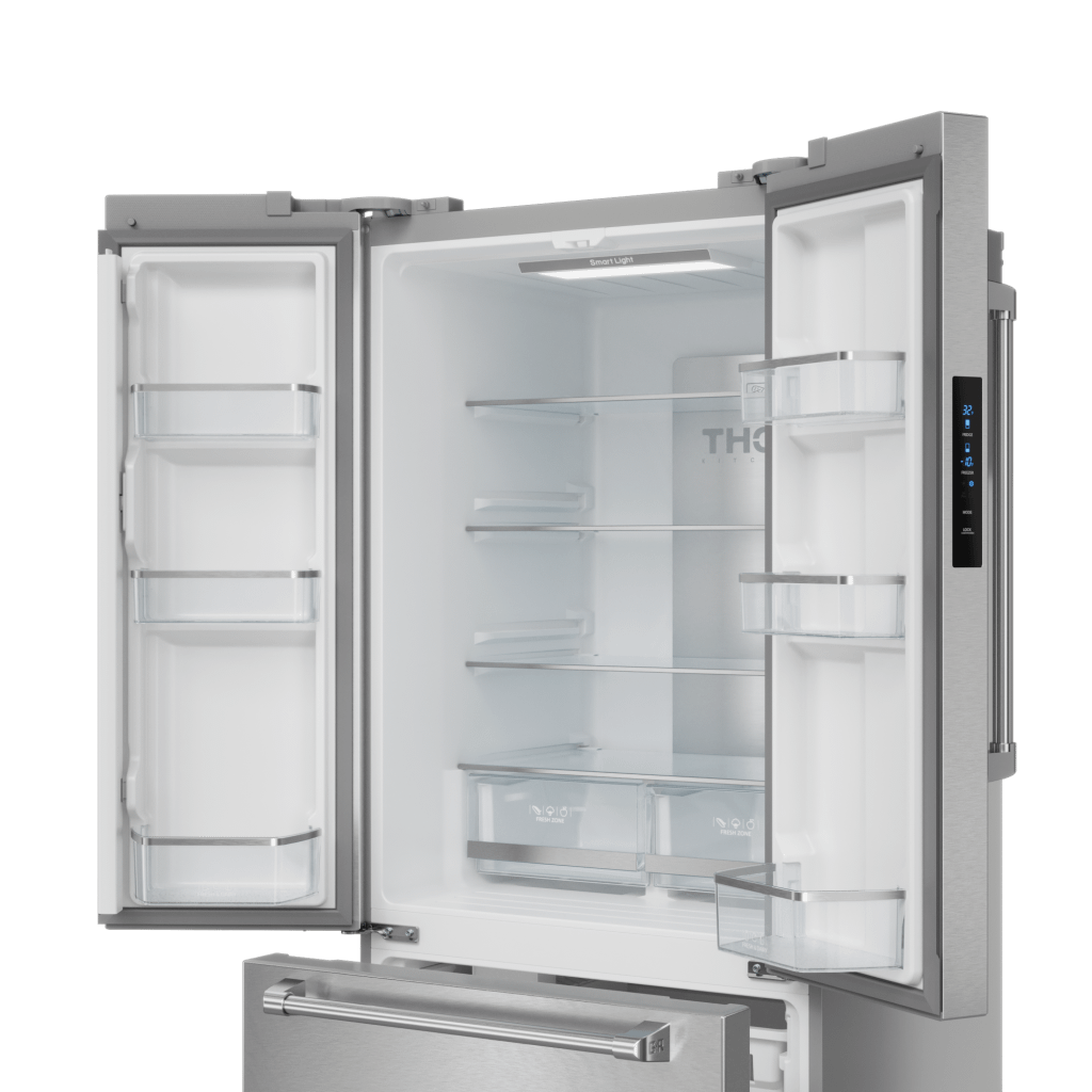 Thor Kitchen RF3017FFD99 30 Inch 17.7 Cu Ft French Door Counter Depth Refrigerator With Ice Maker In Stainless Steel Gordon Ramsay Series - Rf3017Ffd99